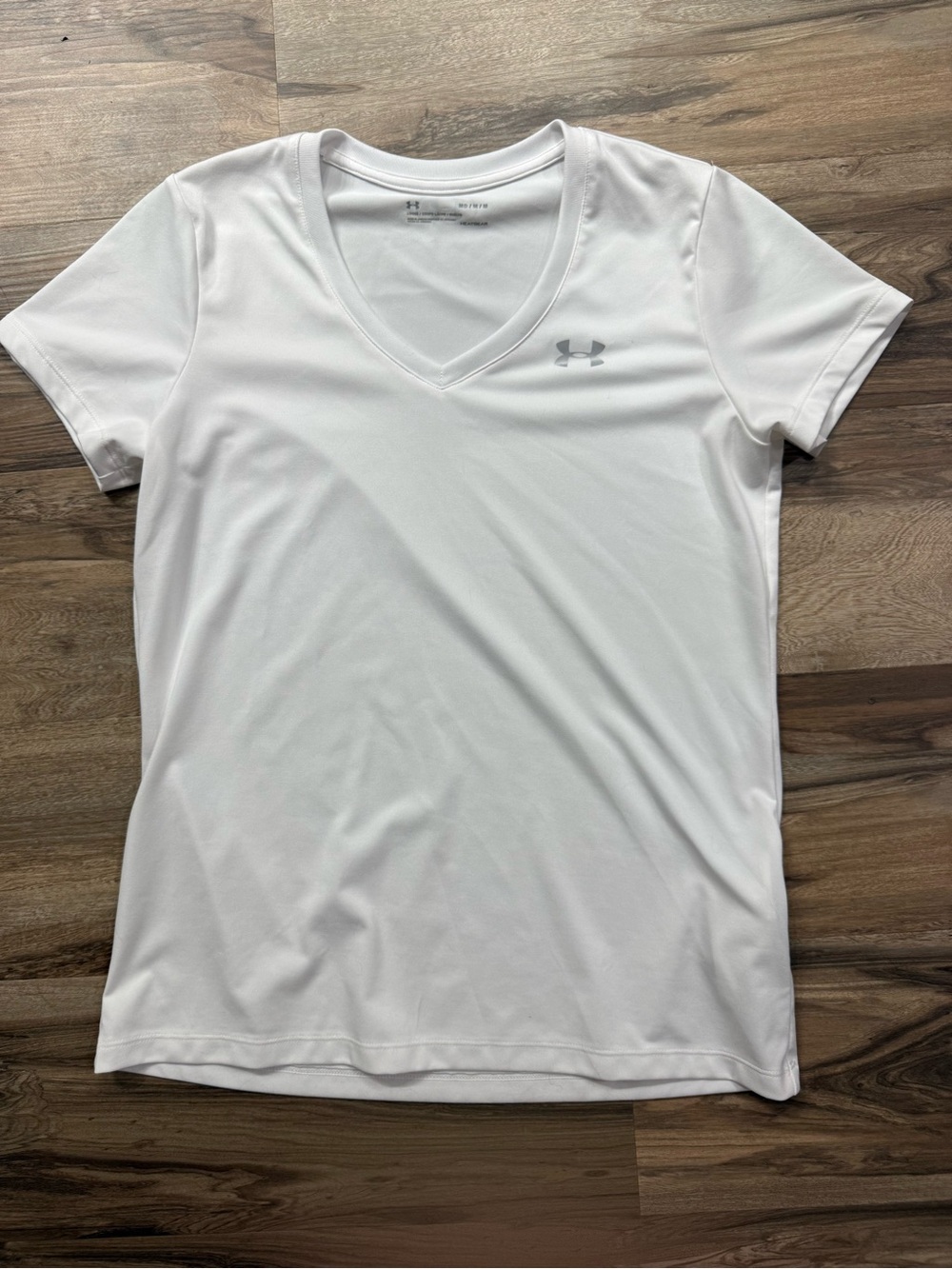 Under Armour White V-Neck Short Sleeve Performance Tee